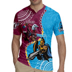 Personalised Eagles And Titans Rugby Rugby Jersey Aboriginal Mix Polynesian Pattern