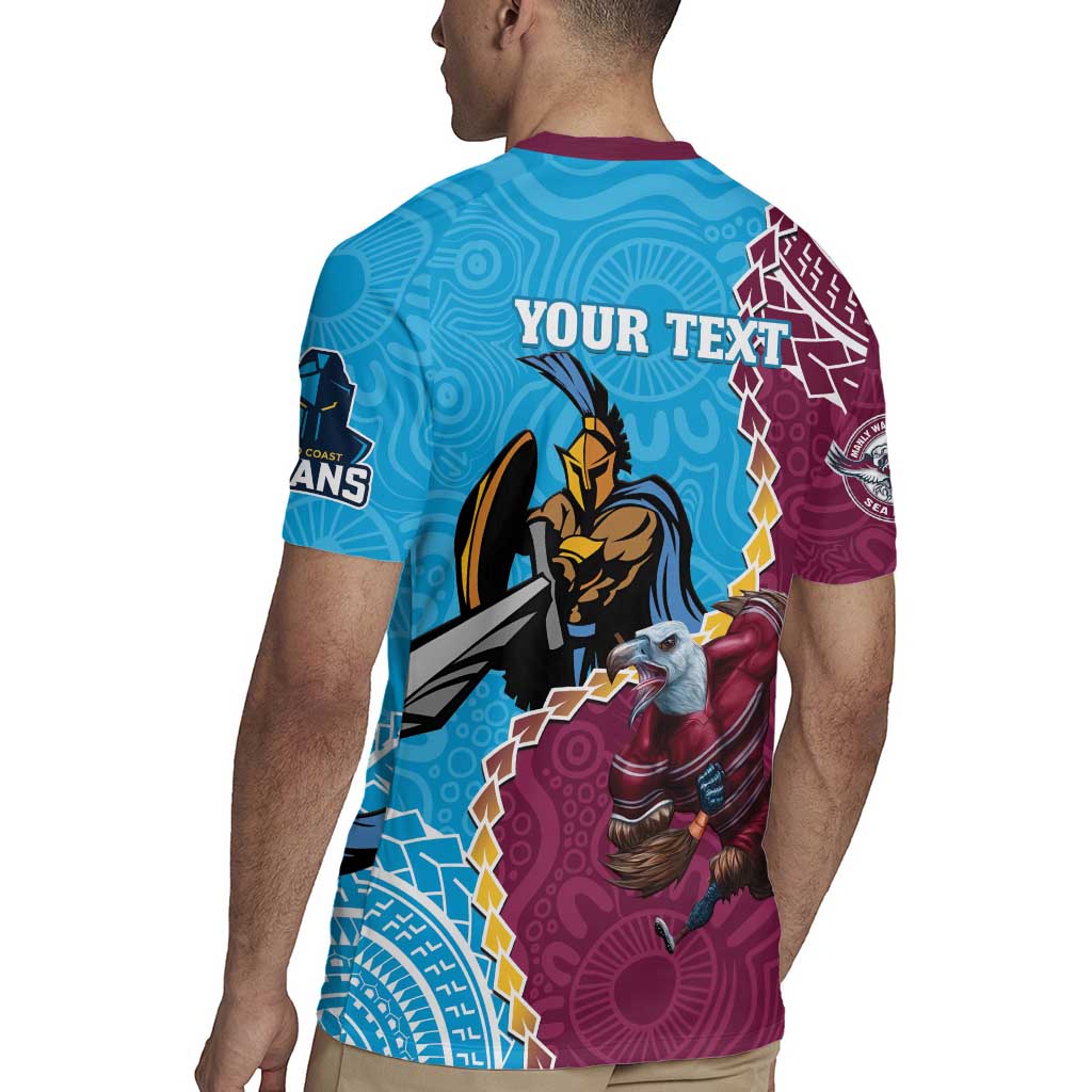 Personalised Eagles And Titans Rugby Rugby Jersey Aboriginal Mix Polynesian Pattern