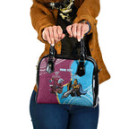 Personalised Eagles And Titans Rugby Shoulder Handbag Aboriginal Mix Polynesian Pattern