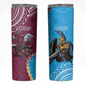 Eagles And Titans Rugby Skinny Tumbler Aboriginal Mix Polynesian Pattern
