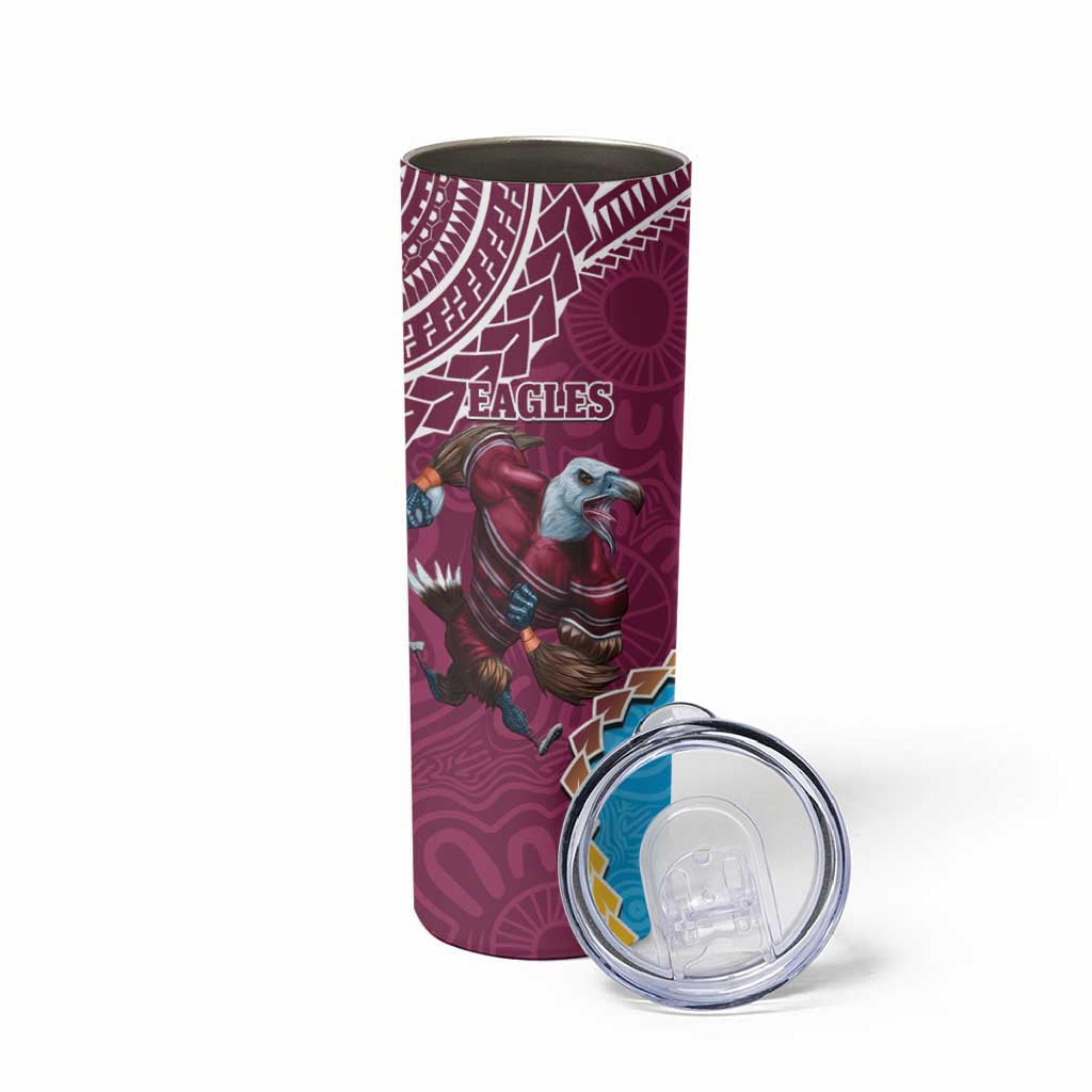 Eagles And Titans Rugby Skinny Tumbler Aboriginal Mix Polynesian Pattern