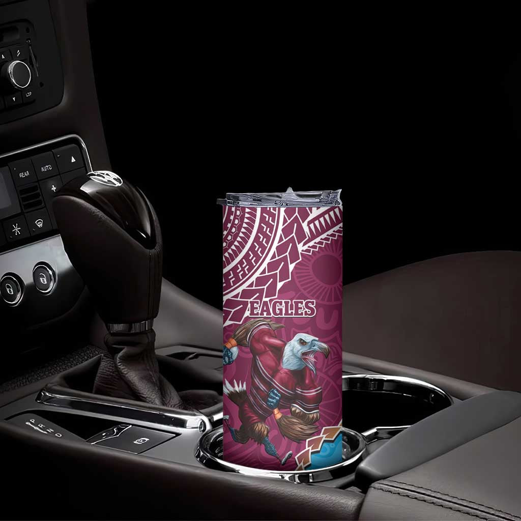 Eagles And Titans Rugby Skinny Tumbler Aboriginal Mix Polynesian Pattern
