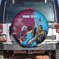 Personalised Eagles And Titans Rugby Spare Tire Cover Aboriginal Mix Polynesian Pattern