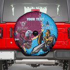 Personalised Eagles And Titans Rugby Spare Tire Cover Aboriginal Mix Polynesian Pattern