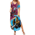 Personalised Eagles And Titans Rugby Summer Maxi Dress Aboriginal Mix Polynesian Pattern