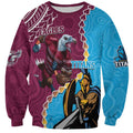 Personalised Eagles And Titans Rugby Sweatshirt Aboriginal Mix Polynesian Pattern