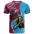 Personalised Eagles And Titans Rugby T Shirt Aboriginal Mix Polynesian Pattern