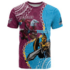 Personalised Eagles And Titans Rugby T Shirt Aboriginal Mix Polynesian Pattern