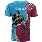 Personalised Eagles And Titans Rugby T Shirt Aboriginal Mix Polynesian Pattern
