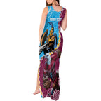 Personalised Eagles And Titans Rugby Tank Maxi Dress Aboriginal Mix Polynesian Pattern