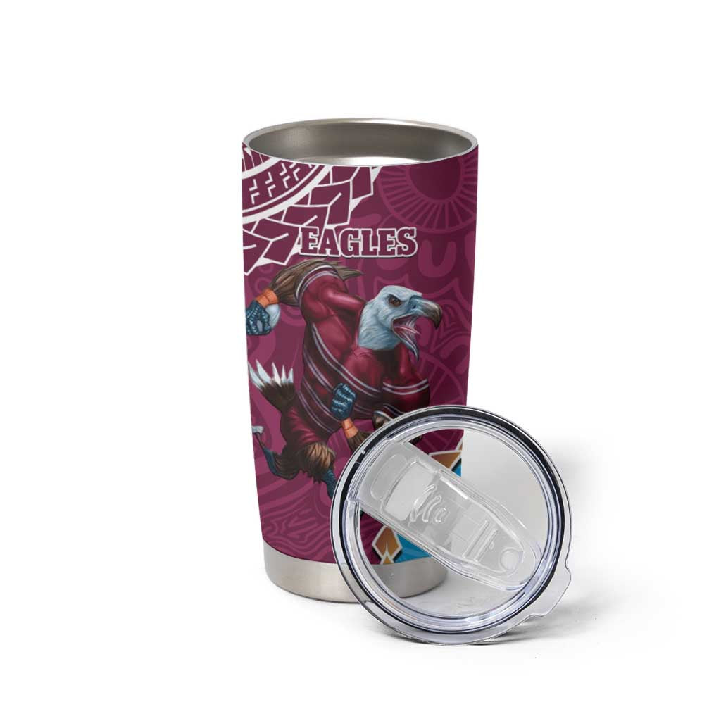 Eagles And Titans Rugby Tumbler Cup Aboriginal Mix Polynesian Pattern