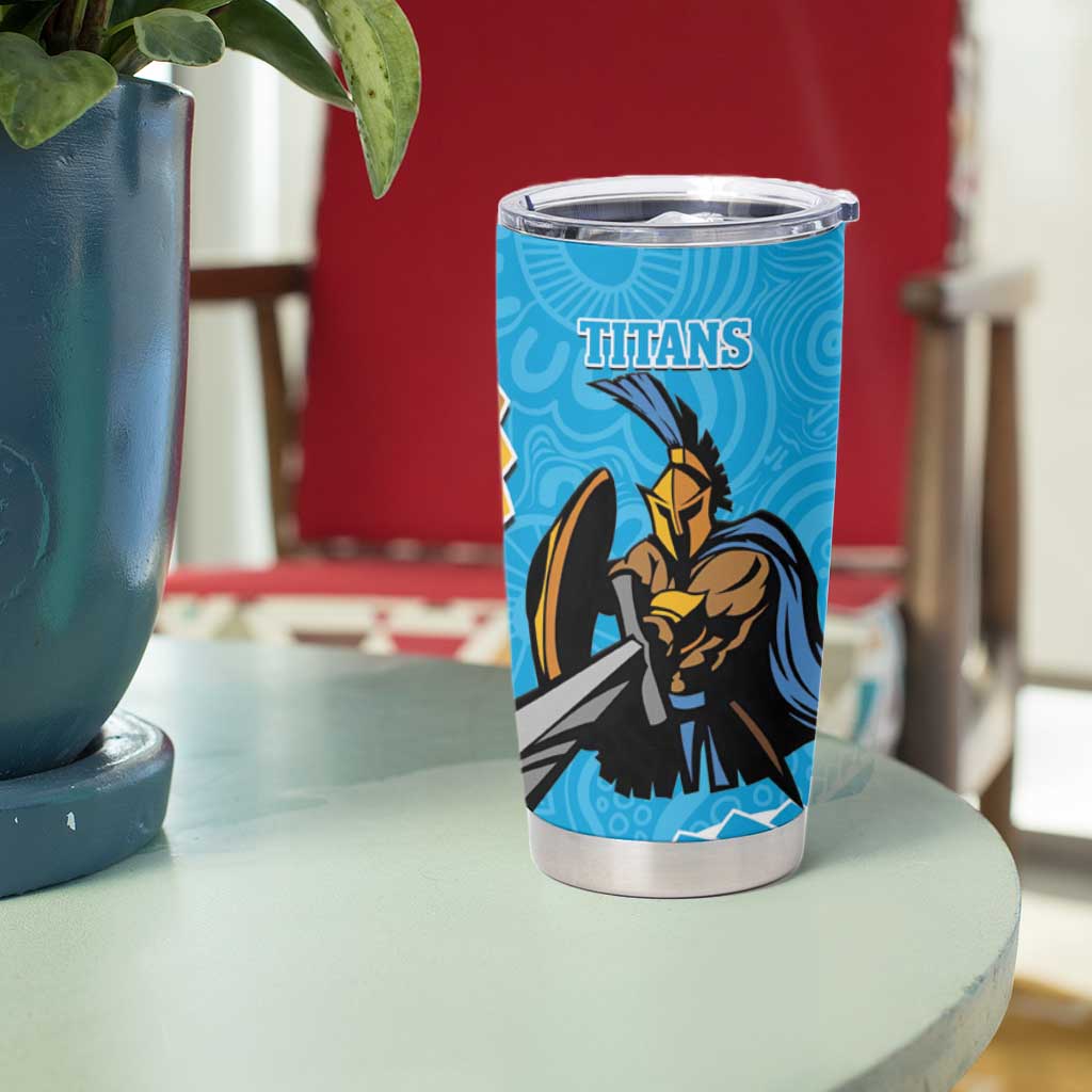 Eagles And Titans Rugby Tumbler Cup Aboriginal Mix Polynesian Pattern