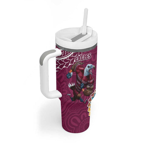 Eagles And Titans Rugby Tumbler With Handle Aboriginal Mix Polynesian Pattern