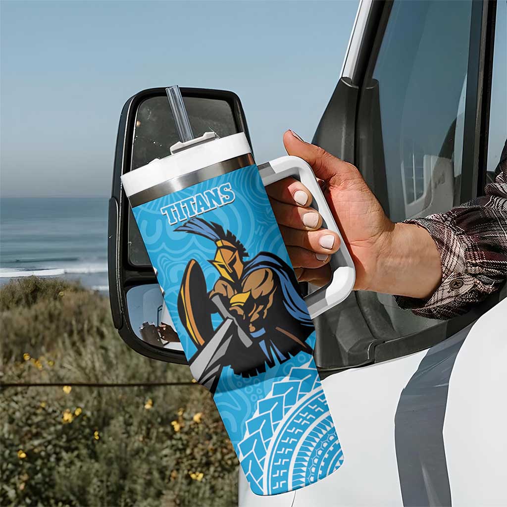 Eagles And Titans Rugby Tumbler With Handle Aboriginal Mix Polynesian Pattern