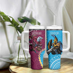 Eagles And Titans Rugby Tumbler With Handle Aboriginal Mix Polynesian Pattern