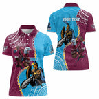 Personalised Eagles And Titans Rugby Women Polo Shirt Aboriginal Mix Polynesian Pattern