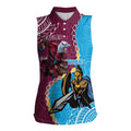 Personalised Eagles And Titans Rugby Women Sleeveless Polo Shirt Aboriginal Mix Polynesian Pattern