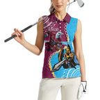 Personalised Eagles And Titans Rugby Women Sleeveless Polo Shirt Aboriginal Mix Polynesian Pattern