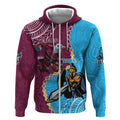 Personalised Eagles And Titans Rugby Zip Hoodie Aboriginal Mix Polynesian Pattern