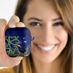 Personalized New Zealand Pukeko Christmas AirPods Case Meri Kirihimete Taniko Ponga Koru Blue - Aussie Hoodie