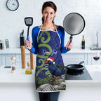 Personalized New Zealand Pukeko Christmas Apron Meri Kirihimete Taniko Ponga Koru Blue - Aussie Hoodie
