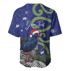 Personalized New Zealand Pukeko Christmas Baseball Jersey Meri Kirihimete Taniko Ponga Koru Blue - Aussie Hoodie