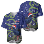 Personalized New Zealand Pukeko Christmas Baseball Jersey Meri Kirihimete Taniko Ponga Koru Blue - Aussie Hoodie