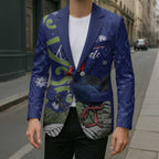 Personalized New Zealand Pukeko Christmas Blazer Meri Kirihimete Taniko Ponga Koru Blue - Aussie Hoodie