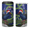 Personalized New Zealand Pukeko Christmas 4 in 1 Can Cooler Tumbler Meri Kirihimete Taniko Ponga Koru Blue - Aussie Hoodie