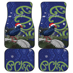 Personalized New Zealand Pukeko Christmas Car Mats Meri Kirihimete Taniko Ponga Koru Blue - Aussie Hoodie
