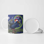 Personalized New Zealand Pukeko Christmas Ceramic Mug Meri Kirihimete Taniko Ponga Koru Blue - Aussie Hoodie