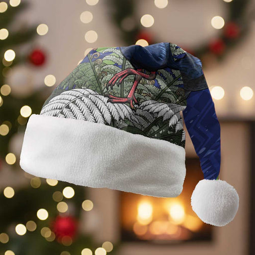 Personalized New Zealand Pukeko Christmas Santa Hat Meri Kirihimete Taniko Ponga Koru Blue - Aussie Hoodie