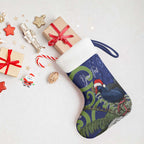Personalized New Zealand Pukeko Christmas Stocking Meri Kirihimete Taniko Ponga Koru Blue - Aussie Hoodie