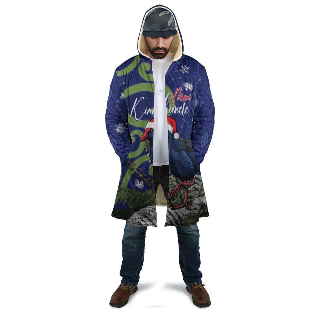 Personalized New Zealand Pukeko Christmas Cloak Meri Kirihimete Taniko Ponga Koru Blue - Aussie Hoodie