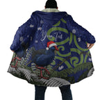 Personalized New Zealand Pukeko Christmas Cloak Meri Kirihimete Taniko Ponga Koru Blue - Aussie Hoodie