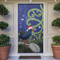Personalized New Zealand Pukeko Christmas Door Cover Meri Kirihimete Taniko Ponga Koru Blue - Aussie Hoodie