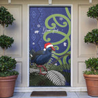 Personalized New Zealand Pukeko Christmas Door Cover Meri Kirihimete Taniko Ponga Koru Blue - Aussie Hoodie