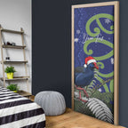 Personalized New Zealand Pukeko Christmas Door Cover Meri Kirihimete Taniko Ponga Koru Blue - Aussie Hoodie