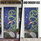 Personalized New Zealand Pukeko Christmas Door Cover Meri Kirihimete Taniko Ponga Koru Blue - Aussie Hoodie