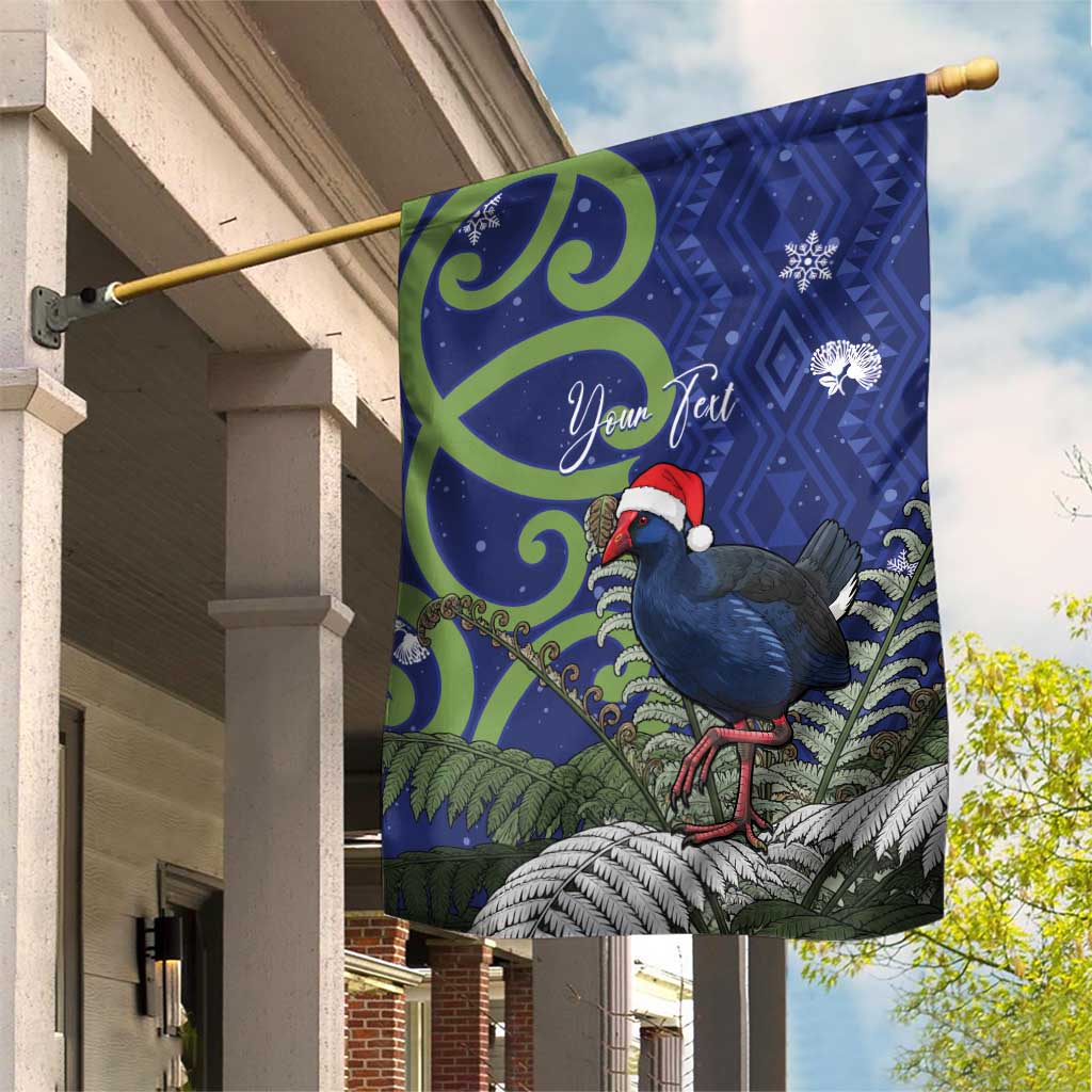 Personalized New Zealand Pukeko Christmas Garden Flag Meri Kirihimete Taniko Ponga Koru Blue - Aussie Hoodie