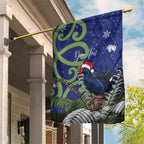 Personalized New Zealand Pukeko Christmas Garden Flag Meri Kirihimete Taniko Ponga Koru Blue - Aussie Hoodie