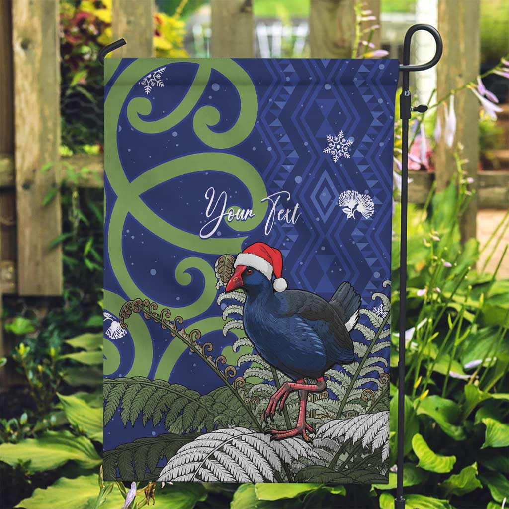Personalized New Zealand Pukeko Christmas Garden Flag Meri Kirihimete Taniko Ponga Koru Blue - Aussie Hoodie