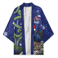 Personalized New Zealand Pukeko Christmas Kimono Meri Kirihimete Taniko Ponga Koru Blue - Aussie Hoodie