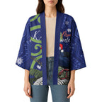 Personalized New Zealand Pukeko Christmas Kimono Meri Kirihimete Taniko Ponga Koru Blue - Aussie Hoodie