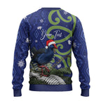 Personalized New Zealand Pukeko Christmas Ugly Christmas Sweater Meri Kirihimete Taniko Ponga Koru Blue - Aussie Hoodie
