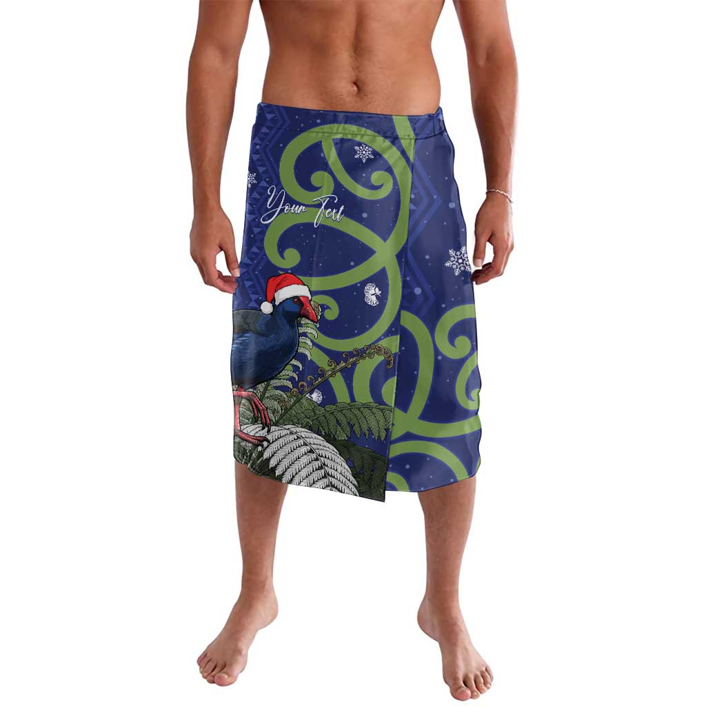 Personalized New Zealand Pukeko Christmas Lavalava Meri Kirihimete Taniko Ponga Koru Blue - Aussie Hoodie