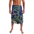 Personalized New Zealand Pukeko Christmas Lavalava Meri Kirihimete Taniko Ponga Koru Blue - Aussie Hoodie