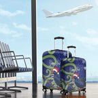 Personalized New Zealand Pukeko Christmas Luggage Cover Meri Kirihimete Taniko Ponga Koru Blue - Aussie Hoodie