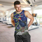 Personalized New Zealand Pukeko Christmas Men Tank Top Meri Kirihimete Taniko Ponga Koru Blue - Aussie Hoodie