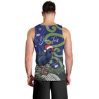 Personalized New Zealand Pukeko Christmas Men Tank Top Meri Kirihimete Taniko Ponga Koru Blue - Aussie Hoodie